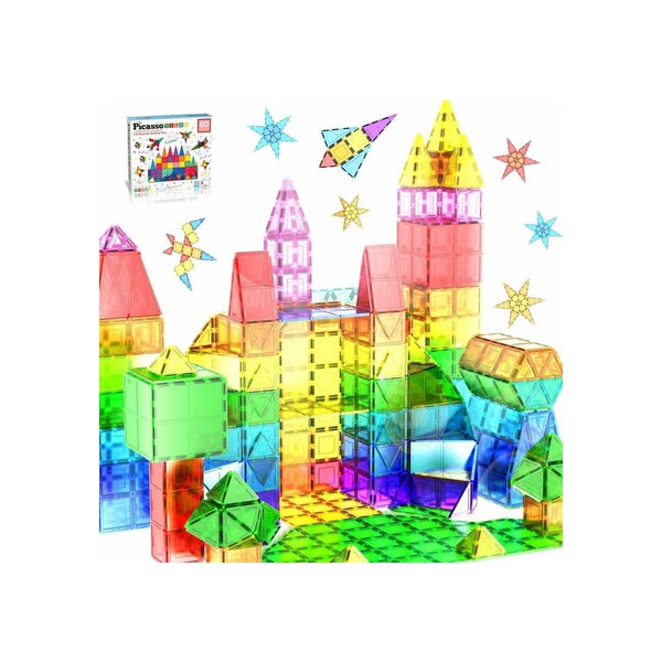 PicassoTiles 60 Pcs Magnetic Tiles