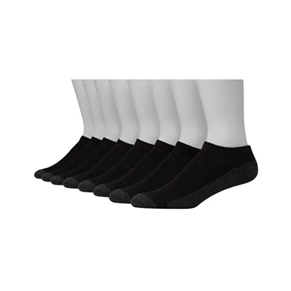 8 Pairs Of Hanes Men’s FreshIQ Wicking X-Temp Low Cut Black Socks