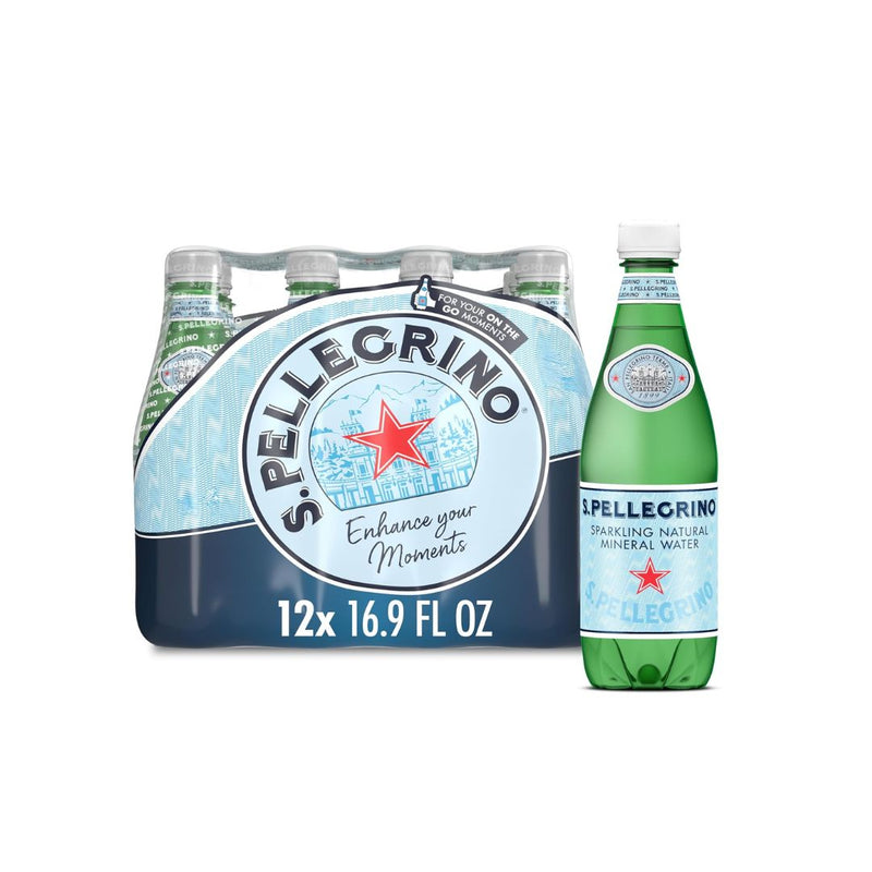 12 Bottles of S.Pellegrino Sparkling Natural Mineral Water