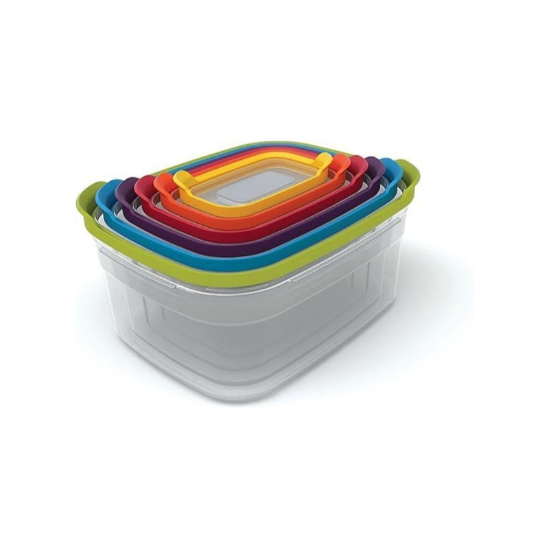 12-Piece Plastic Food Storage Containers Set with Lids Airtight