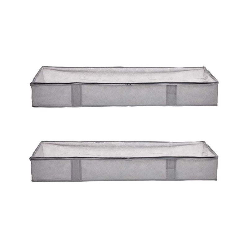 Pack of 2 Under Bed Storage Container Bags with Window and Handles