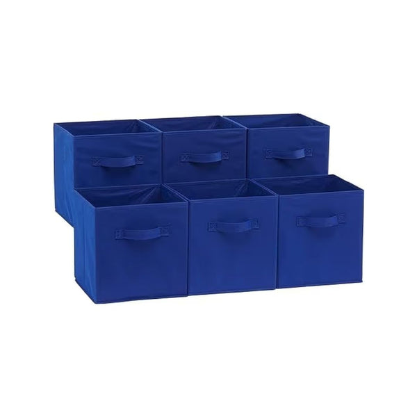 6 Collapsible Fabric Storage Cubes Organizer with Handles