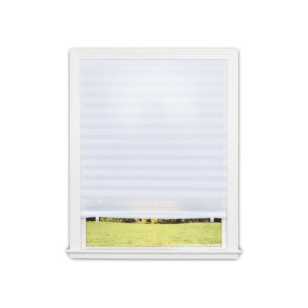 No Tools Original Light Filtering Pleated Fabric Shade White, 36 in x 72 in