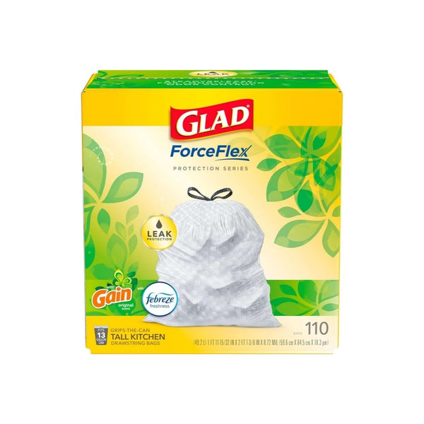 110-Ct Glad ForceFlex Protection Series 13 Gallon Tall Garbage Bags
