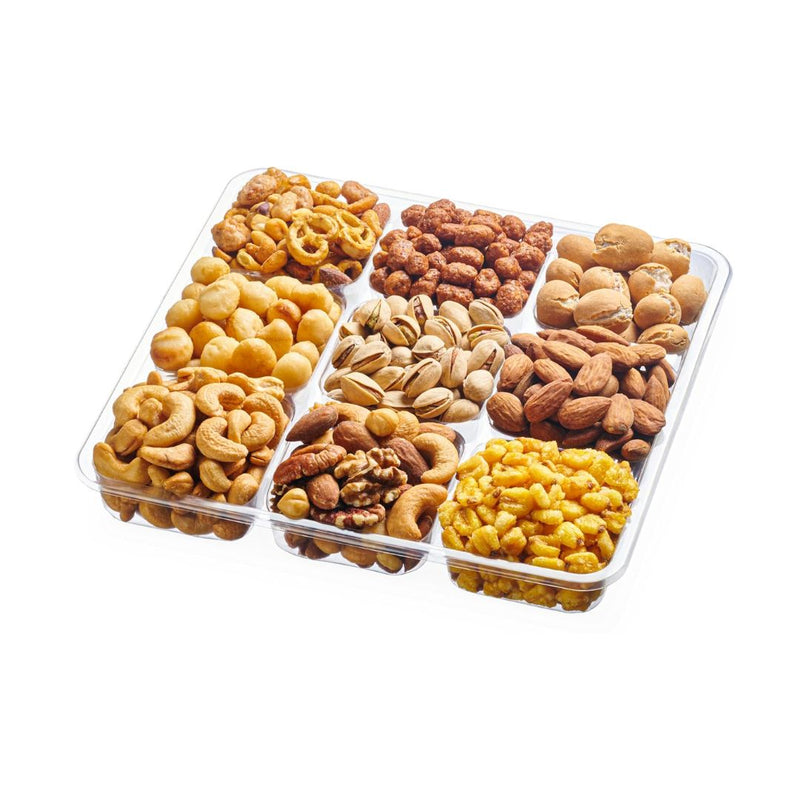 Oh! Nuts 9 Section Assorted Nuts Square Gift Tray