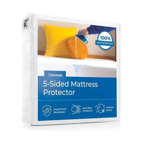 Waterproof 5-Sided Premium Mattress Protector (Many Sizes)