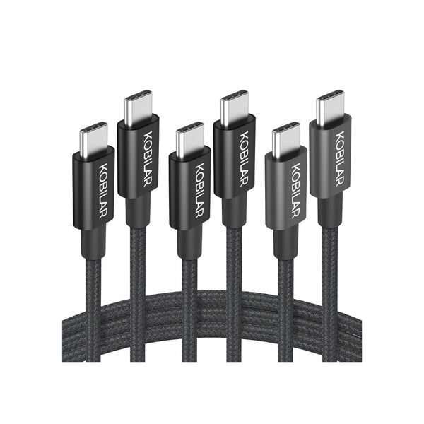3-Pack USB-C to USB-C 60W Charging Cables