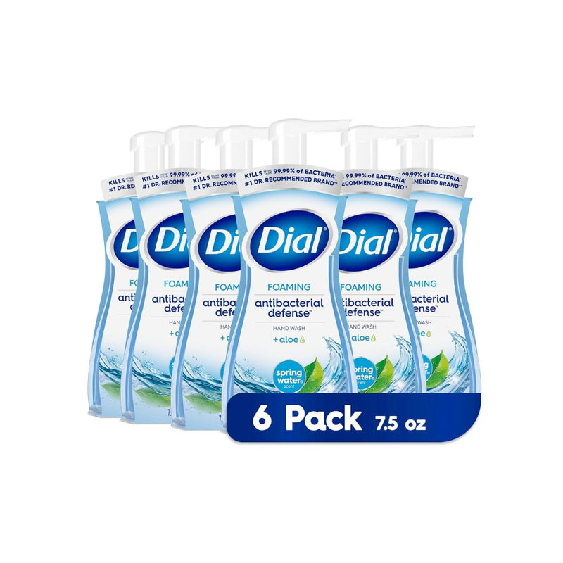 6 Bottles of Dial Antibacterial Foaming Hand Wash, Spring Water