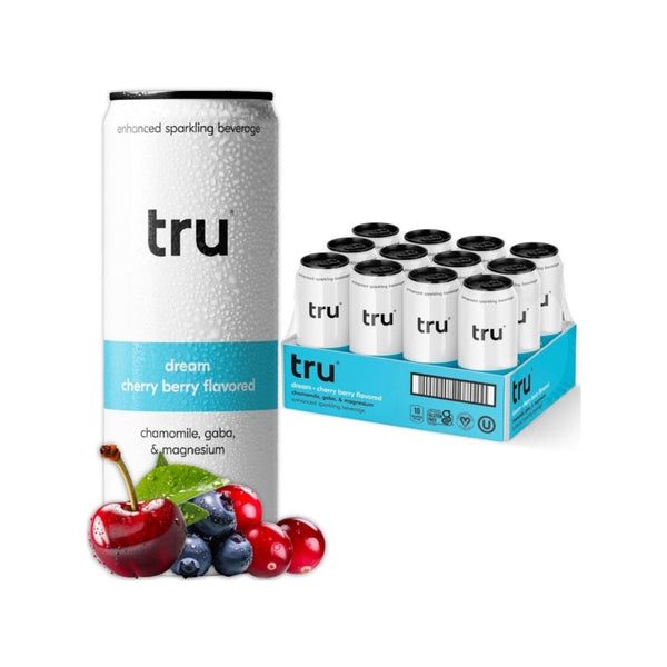 12 Cans of Tru Dream Seltzer, Cherry-Berry Flavor Sparkling Water