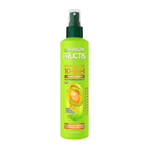 Garnier Fructis Sleek & Shine 10-in-1 for Frizzy, Dry Hair, Plant Keratin