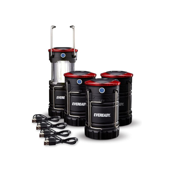 4-Pack Eveready Rechargeable LED Camping Lanterns