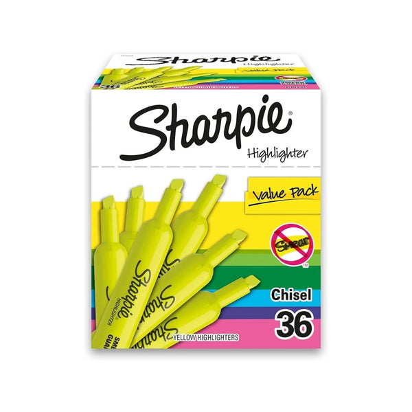 36-Count SHARPIE Tank Style Highlighters, Fluorescent Yellow