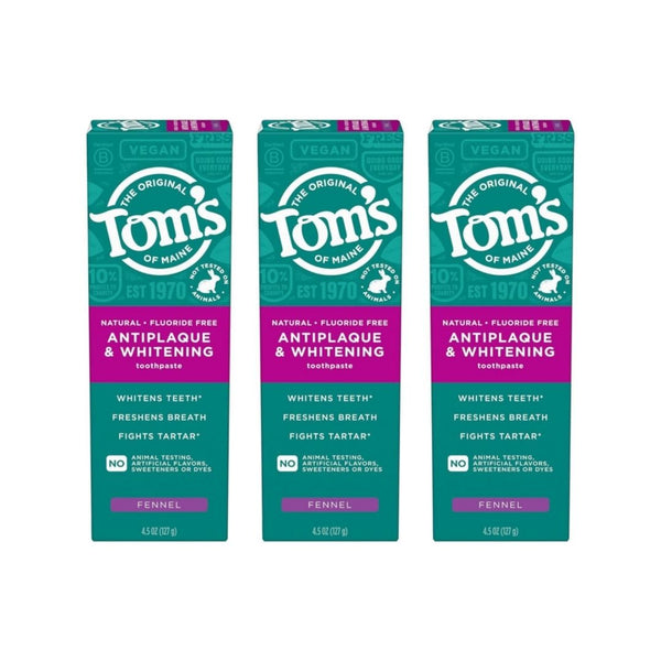 3-Pack Tom’s of Maine Antiplaque and Whitening Toothpaste