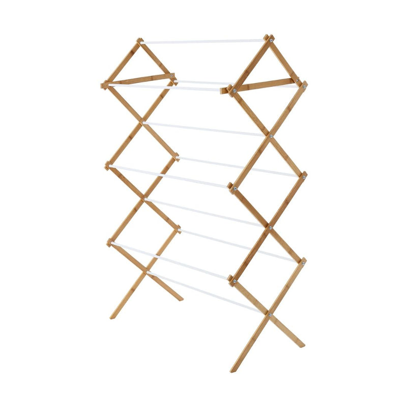 Mainstays Space-Saving Collapsible Bamboo Laundry Drying Rack