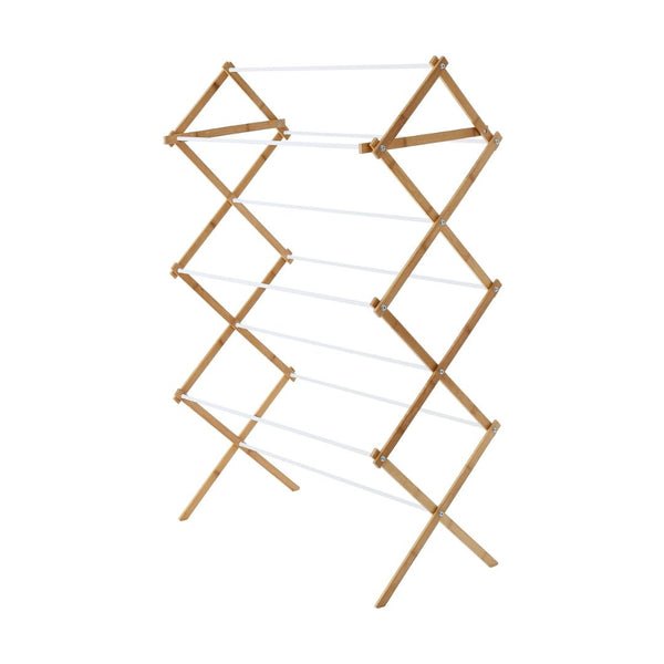 Mainstays Space-Saving Collapsible Bamboo Laundry Drying Rack