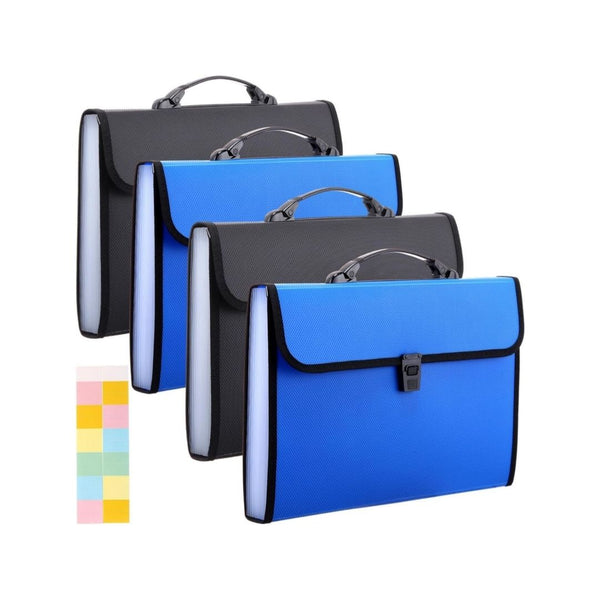 4-Pcs Legal Size File Organizer with Handle 13 Pockets