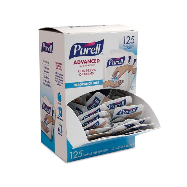 125 Packets of PURELL SINGLES Advanced Hand Sanitizer Gel