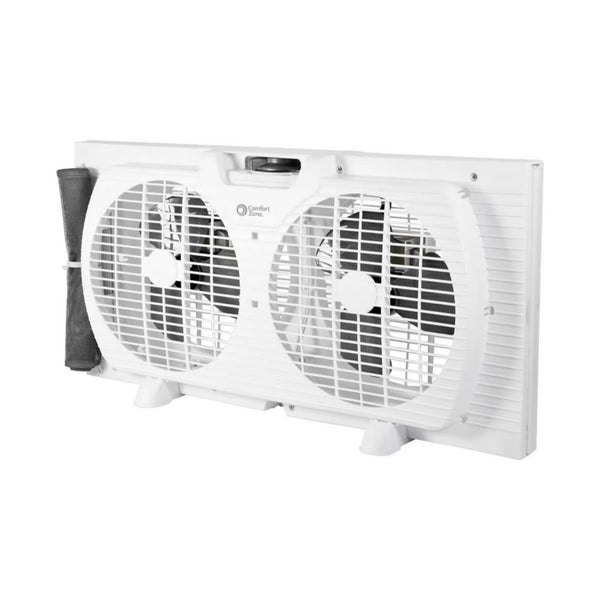 Comfort Zone 9-In Twin Window Fan w/ Quiet Speed