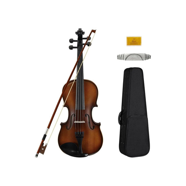 Asmuse Full Size 4/4 Premium Solid Wood Starter Violin with Bow Case