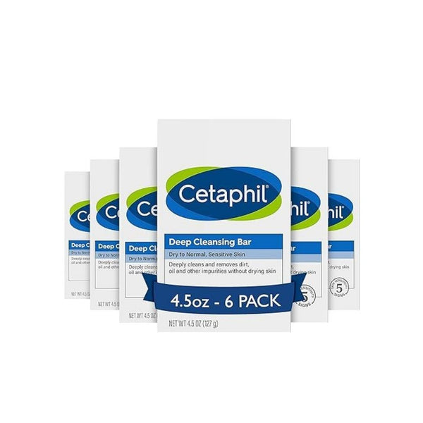Pack of 6 Cetaphil Deep Cleansing Face and Body Bars