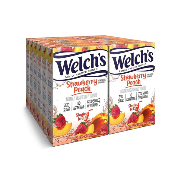 12-Pack Welch’s Singles To Go Water Drink Mix, Strawberry Peach