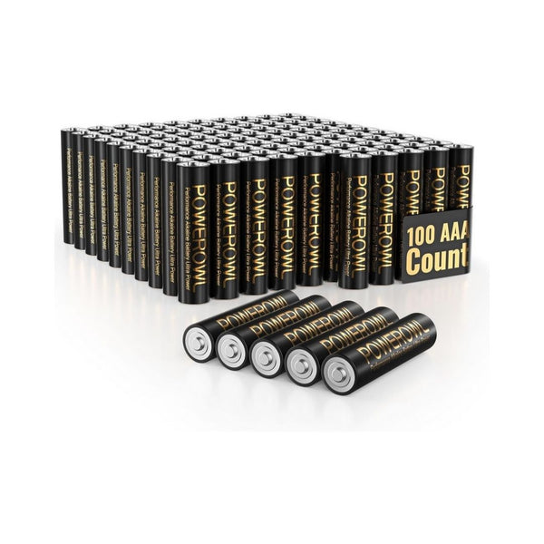 100 High-Capacity Alkaline AAA Batteries