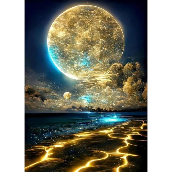 5D Moonlight Beach Diamond Painting Kit