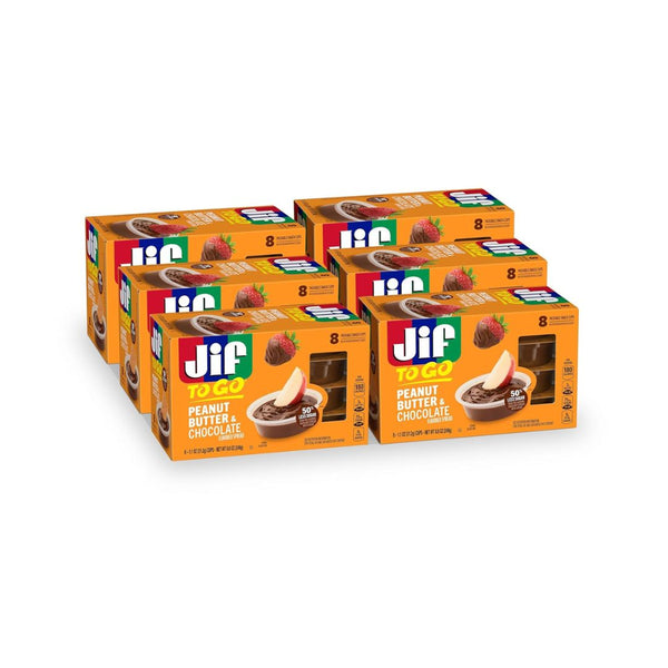 6 Packs of 8 Jif Peanut Butter & Chocolate To Go