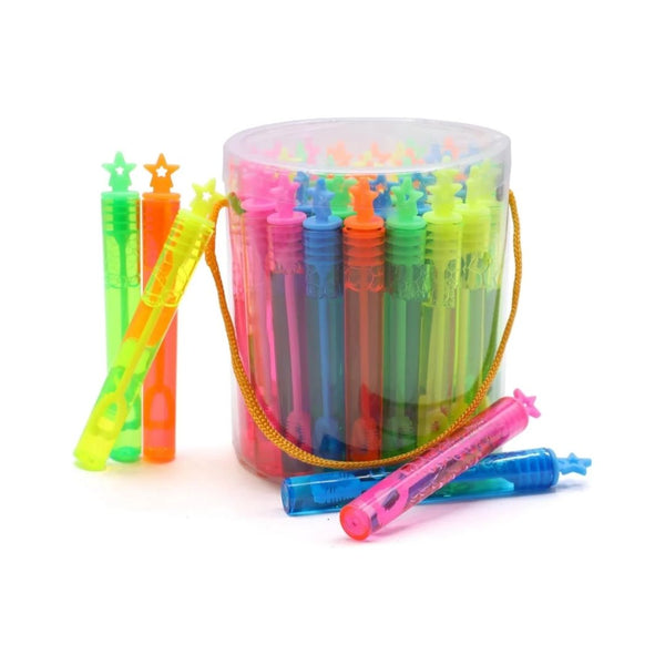40-Piece Star Bubble Wands Assortment Neon Party Favors