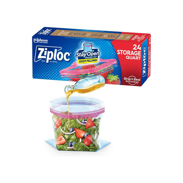 24 Ziploc Quart Food Storage Bags
