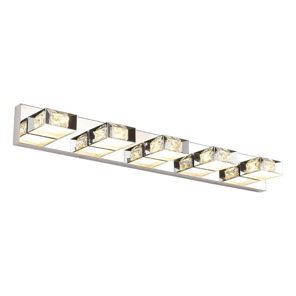 5 Lights Modern LED Crystal Vanity Light Fixture