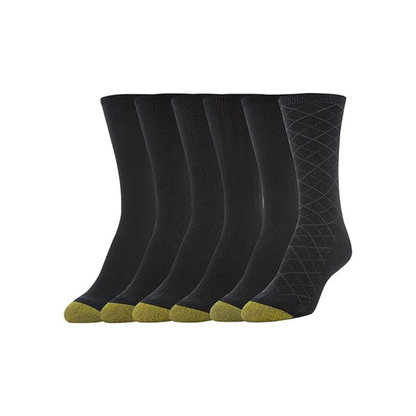 6 Pairs of GOLDTOE Women’s Casual Texture Crew Socks