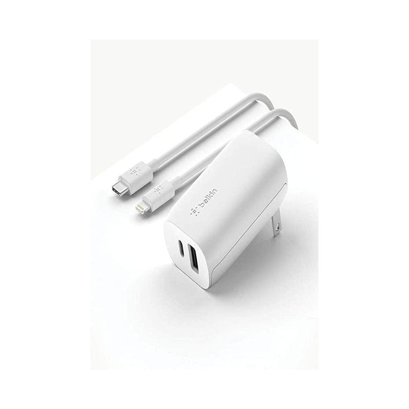 37 Watt USB C Dual Port Wall Charger With USB-C To Lightning Cable