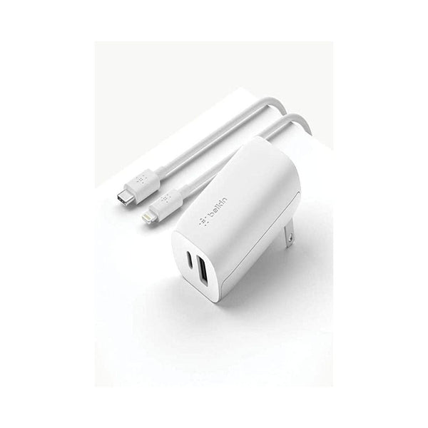 37 Watt USB C Dual Port Wall Charger With USB-C To Lightning Cable
