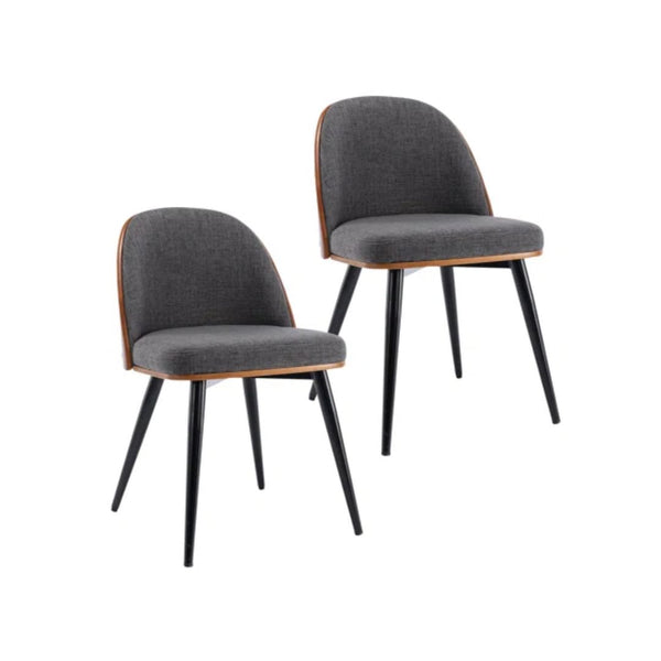 Set of 2 Ayvianna Fabric Mid-Century Dining Chair