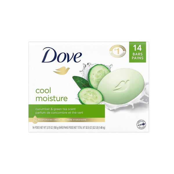 14 Dove Skin Care Beauty Bars, Cucumber and Green Tea