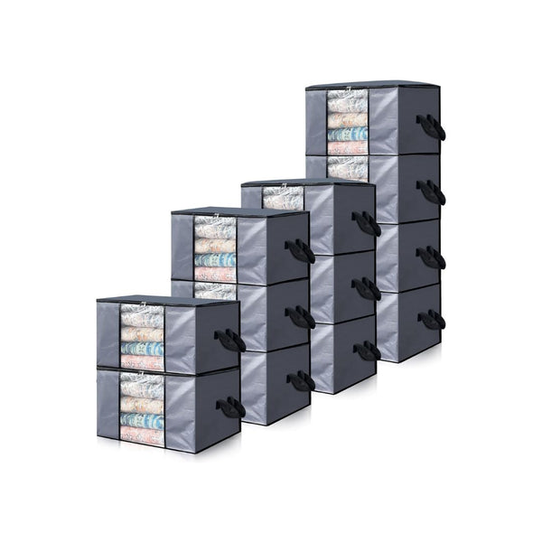 12-Pack 90L Durable Storage Clothing Bags