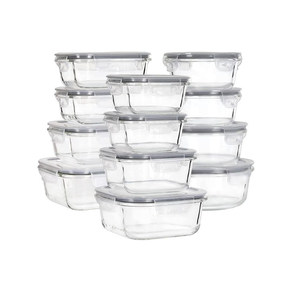 12-Pack Glass Food Storage Containers with Lids