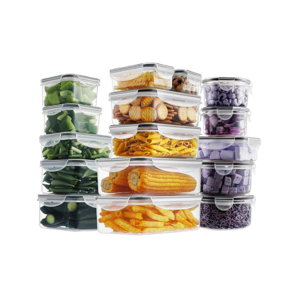 16-Pack Food Storage Containers Set with Snap Lids