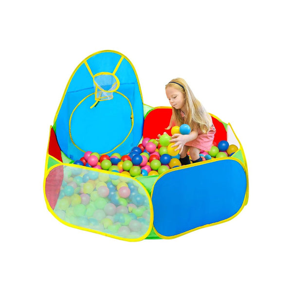Kid's Ball Pit with Basketball Hoop and Zipper Storage Bag