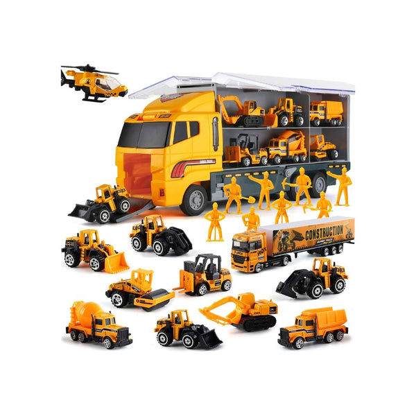 19 in 1 Construction Truck with Engineering Worker Toy Set