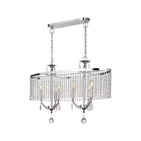 6-Light Modern Polished Chrome Hanging Chandelier