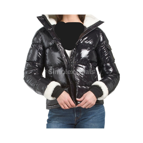 S13 Faux Shearling Puffer Coat