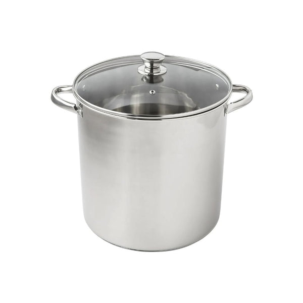 Mainstays Stainless Steel 16-Quart Stock Pot with Glass Lid