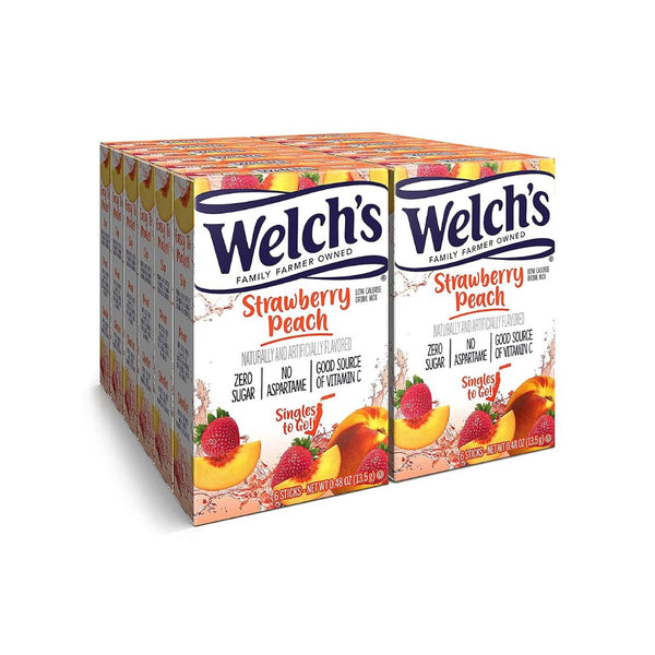 12-Pack Welch's Singles To Go Water Drink Mix, Strawberry Peach