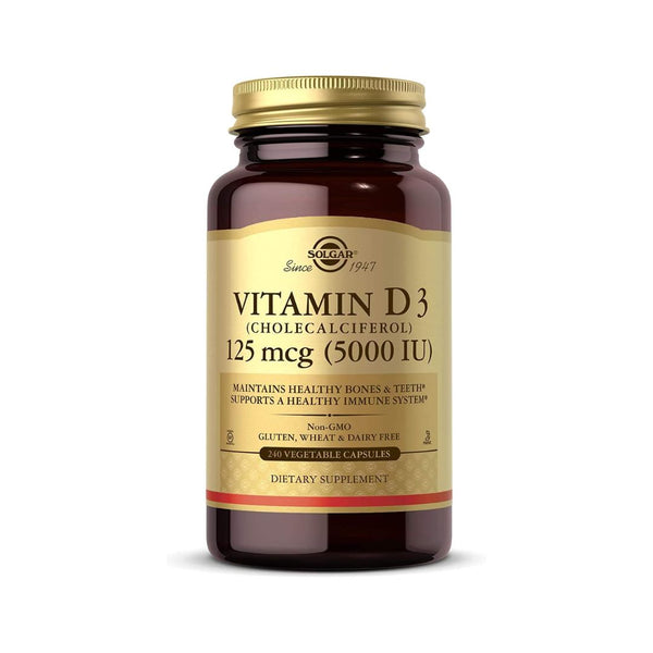 240 Solgar Vitamin D3 5000 IU Capsules