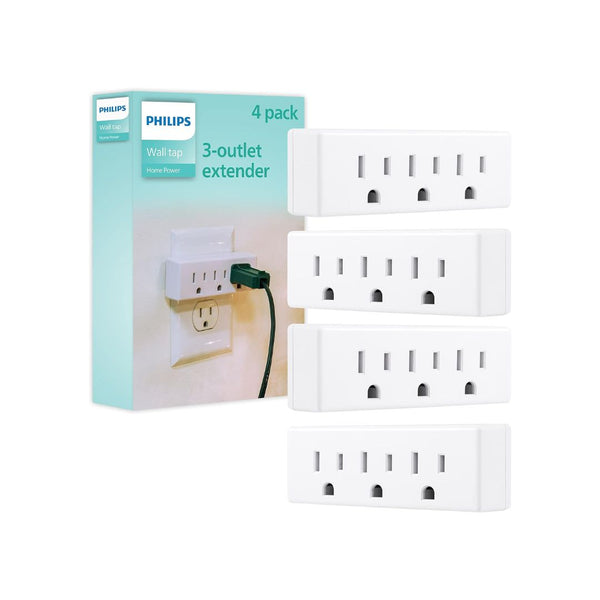 4-Pack Philips 3-Outlet Extender