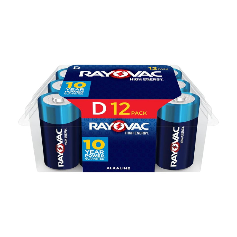 12 Rayovac Alkaline D Cell Batteries