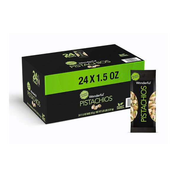 24 Bags Of Wonderful Roasted And Salted Pistachios