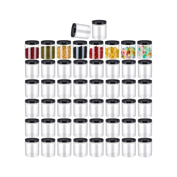 50-Pack Small Plastic Jars with Lids